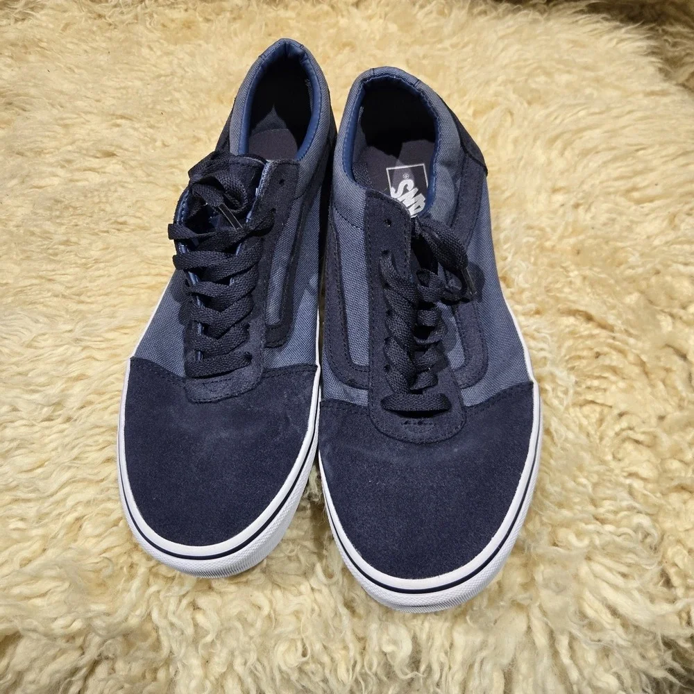 Mens‎ Vans Old Skool Navy Blue Canvas Casual Skateboarding Sneakers Size 10.5